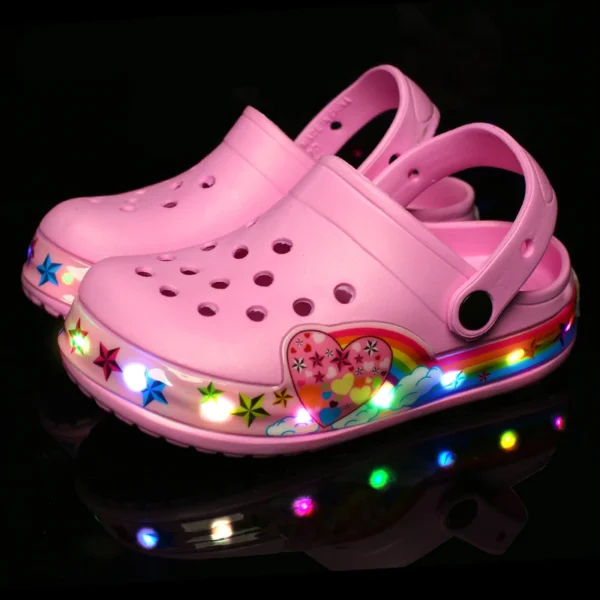 Summer Children Hole Sandals LED Lighted Flashing Light Shoes Boys Girls Beach Sandals Kids Breathable Fashion Sneakers - Image 4