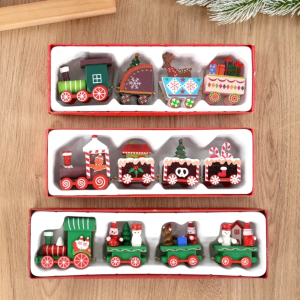 Christmas Wooden Train Merry Christmas Decorations for Home 2024 Xmas Tree Ornament Navidad Noel Kids Gift Happy New Year 2025 - Image 4