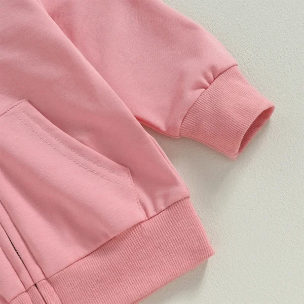 Solid Casual Zip Up Hooded Coat For Toddler Boys Girls Hoodies Jacket Long Sleeve Kids Coat Fall Winter Clothes Outerwear - Image 6