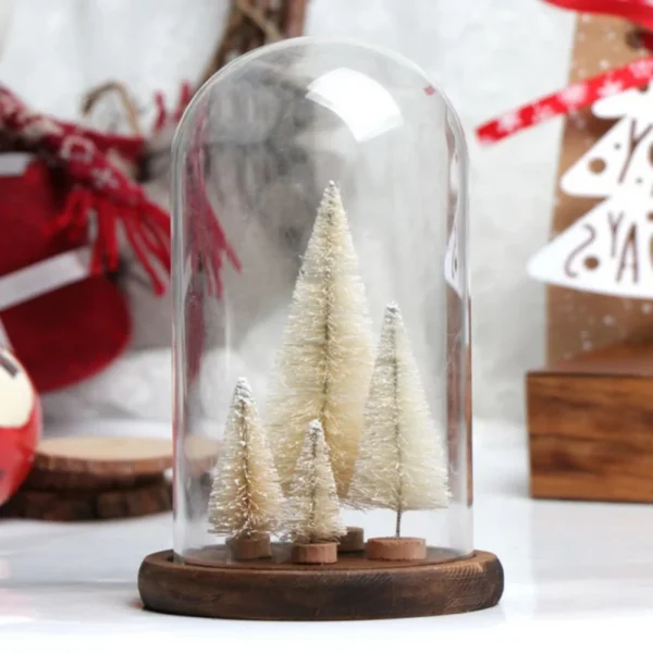 8pcs Mini Decorative Christmas Tree New Year 2024 Kids Gifts Desktop Xmas Tree Home Party Decor Navidad Sisal Silk Xmas Tree - Image 4