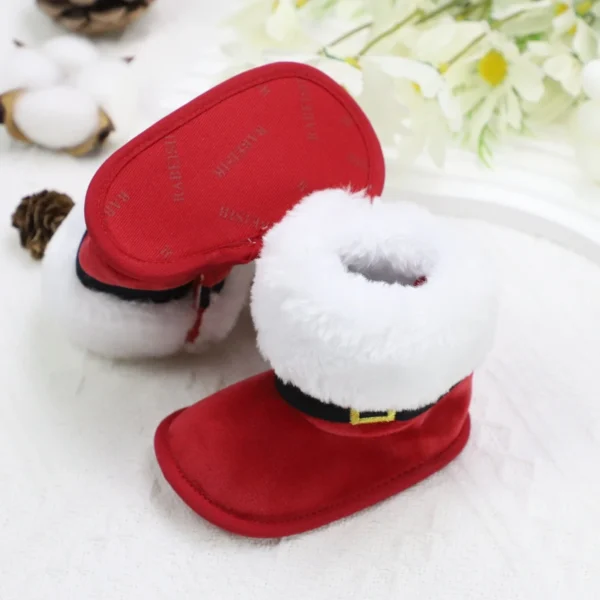 Baby Toddler Shoes, Christmas Cute Plush Heart Boots, Warm and Non-Slip, Suitable for Festival & Party Wear, Winter Style - Image 6