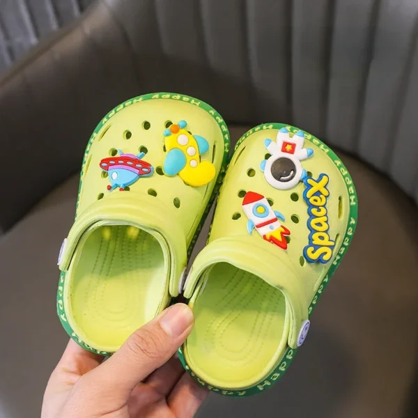 Kids Sandals Hole Children's Shoes Slippers Soft Anti-Skid Cartoon DIY Design Hole Baby Shoes Sandy Beach For Boys Girls - Image 5