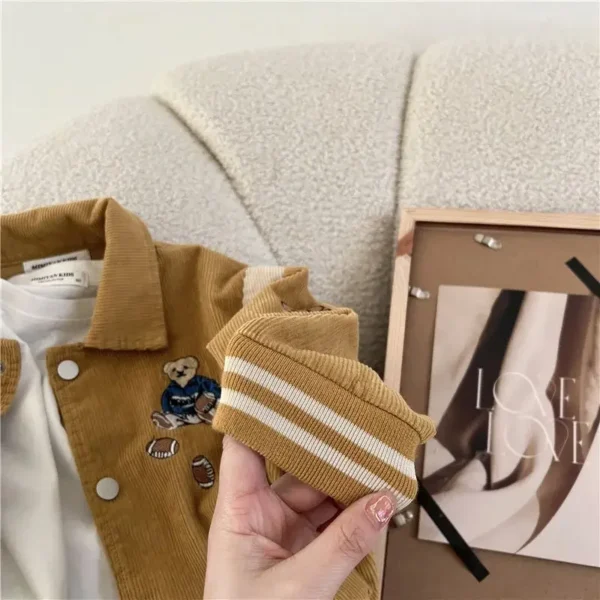 Fashion Baby Girl Boy Corduroy Jacket Casual Cartoon Embroidery Infant Toddler Child Coat Fall Spring Kid Outwear Baby Clothes - Image 6