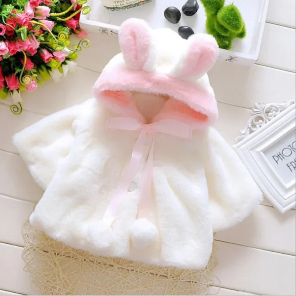 Baby girl clothes 0-3Y winter coat thick warm wool fur coat girl wool sweater coat pearl princess coat Kids Cute Coat Clothes - Image 3