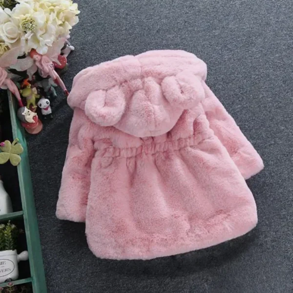 Baby Girls Warm Winter Coats Thick Faux Fur Fashion Kids Hooded Jacket Coat for Girl Outerwear Children Clothing 2 3 4 6 7 Years - Image 3