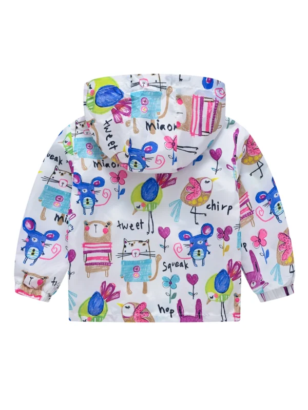 Stylish Cartoon Dinosaur Windbreaker Jacket for Girls - Perfect for Casual Wear! - Image 2