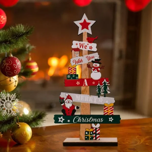 Desktop Christmas Tree Santa Claus DIY Decoration Wooden Christmas Signs Plaque Xmas Decoration 2024 New Years Party Gifts - Image 2