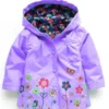 Girls Fashion Waterproof Children Clothes Autumn Casual Baby Boys Windcoat Long Sleeve Jacket Flower Print Kids Hoodie Outwear - Image 4