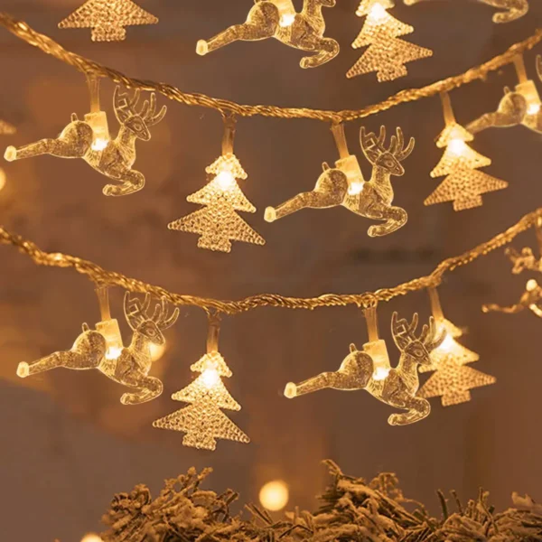 Christmas Tree Snowflake LED String Lights Banner Christmas Decoration 2024 for Home Navidad Xmas Tree Decor Fairy Light Pendant - Image 3