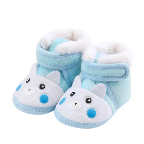 Baby Autumn Winter Boots Baby Girl Boys Winter Warm Shoes Cartoon Toddler Fuzzy Balls First Walkers Kid Shoes