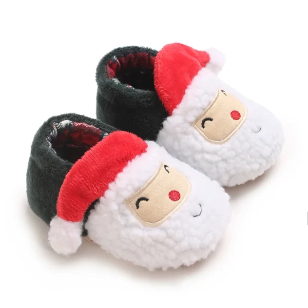 Winter Christmas Snow Boots Cute Cartoon Santa Claus children's Shoes For Baby Boys And Girls Christmas Shoes Suitable For 0-18M - Image 2