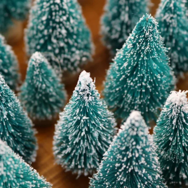 8pcs Mini Decorative Christmas Tree New Year 2024 Kids Gifts Desktop Xmas Tree Home Party Decor Navidad Sisal Silk Xmas Tree - Image 3