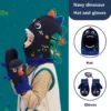 Kids Hat Scarf Gloves Set 3D Dinosaur Unicorn Modeling Baby Girl Boy Winter Windproof Hat For Kids Warm Knitted Beanie Cap - Image 6
