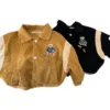 Fashion Baby Girl Boy Corduroy Jacket Casual Cartoon Embroidery Infant Toddler Child Coat Fall Spring Kid Outwear Baby Clothes