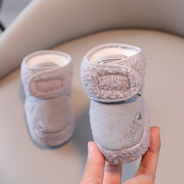 0-18months Plush Warm Kids Snow Boots Baby Boy Girl Shoes Cotton Shoes First Walkers Non-slip Infant Boot - Image 5