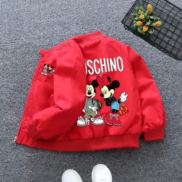 New Spring Baby Boys Girls Jacket Fashion Cartoon Mickey Minnie Mouse Print Outerwear for Kids Clothes Children Windbreaker Coat - Image 4