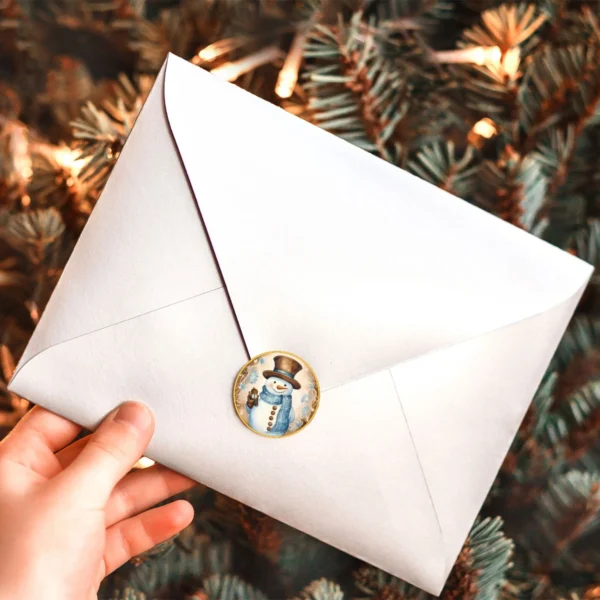 Merry Christmas Santa Round Sticker Christmas Decoration For Home 2023 Xmas Ornament Navidad Natal Noel Gift Happy New Year 2024 - Image 3