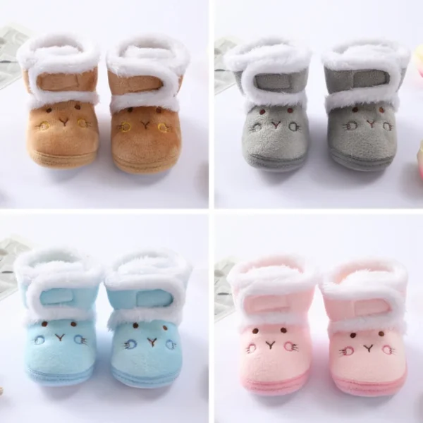 Autumn Winter Warm Newborn Boots Baby Girls Boys Shoes Toddler Soft Sole Fur Snow Boots Infant Toddler Cotton-Padded Shoes - Image 3