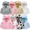 Children Flannel Jacket Autumn and Winter Baby Girl Clothes Hooded Cute Toddler Outerwear Clothing Warm Boys Coat 1-5 Years