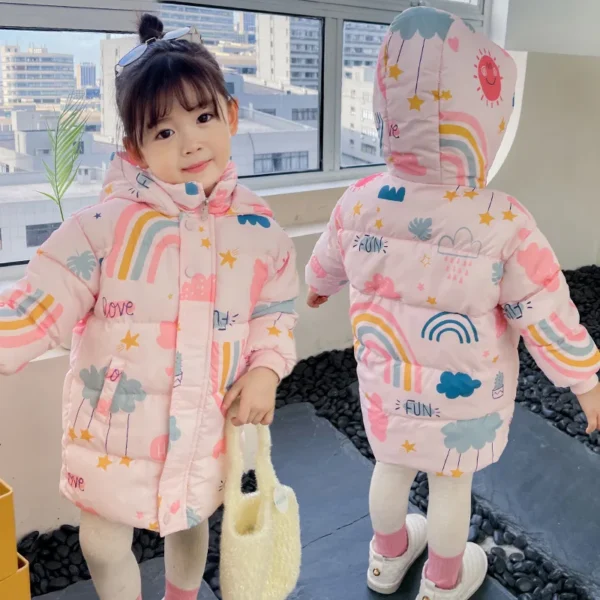 New Girls Boys Down Jacket Winter Coats Children Clothes Hooded Windbreaker Coat For Kids 2-7 Years Cotton Warm Outerwear - Image 3