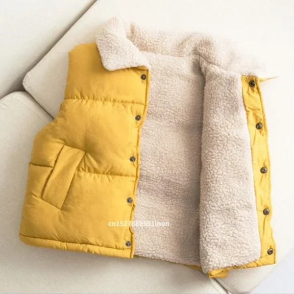 Autumn Winter New Boys Girls Sleeveless Hooded Vest Jacket Cartoon Print Coat Kids Warm Vest Outwear Clothes - Image 2
