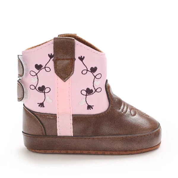 0-18M Fashionable and popular baby shoes Western denim midsole boots autumn and winter warm and anti slip casual walking shoes - Image 5
