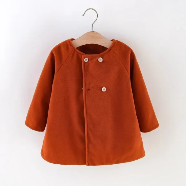 Autumn and Winter New Fashion Solid Color Baby Girls' Coat Korean Style Children's Long Sleeve Clothing (0-3 Years Old) - Image 5