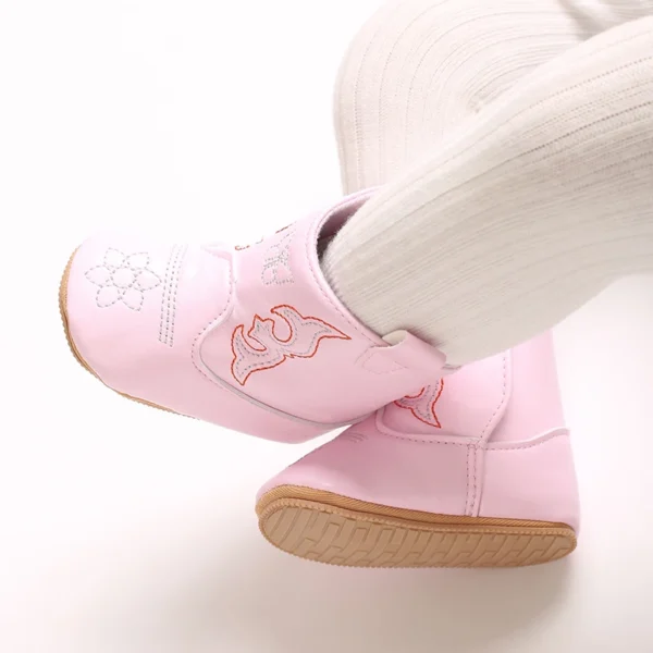 New Baby Little Boots Cute High Quality Soft PU Anti slip Sole Spring and Autumn Fashion 0-18M Newborn Walking Shoes - Image 4