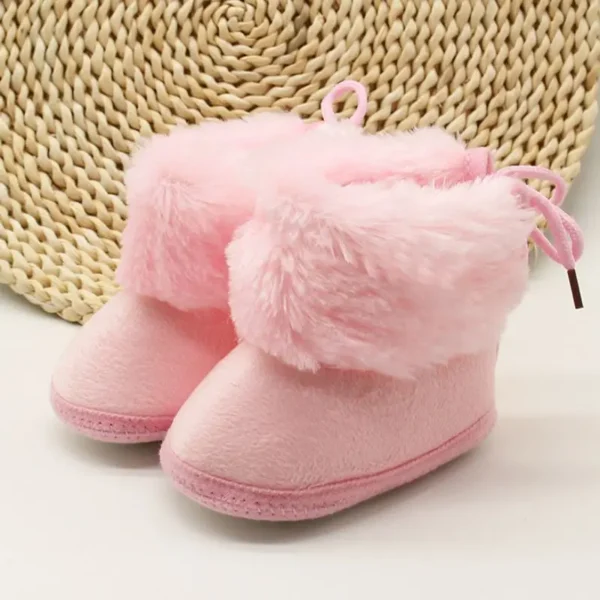 Winter Snow Baby Boots Newborn Warm Booties Soft Sole First Walkers Shoes for Baby Girls Boys Solid Infant Shoes Toddler 0-18M