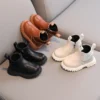 Fashion Boy Girl Short Boots Non-Slip British Style Boots Children's Side Zipper Design Single Boots Leather Boots Anti-skid - Image 6