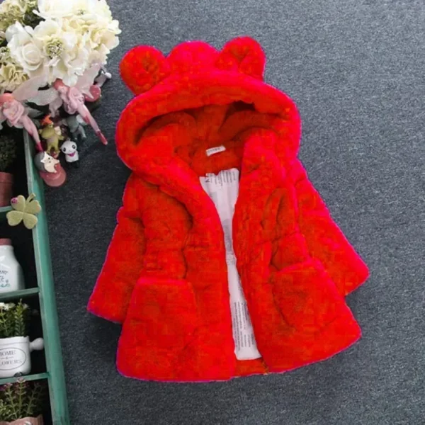 Baby Girls Warm Winter Coats Thick Faux Fur Fashion Kids Hooded Jacket Coat for Girl Outerwear Children Clothing 2 3 4 6 7 Years - Image 4