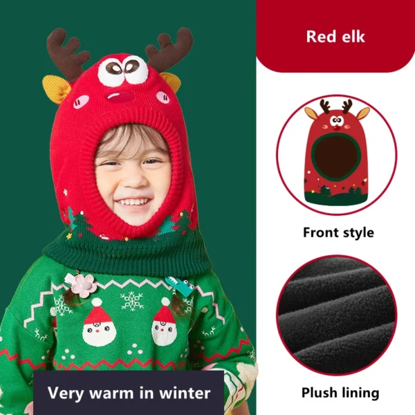 Kids Hat Scarf Gloves Set 3D Dinosaur Unicorn Modeling Baby Girl Boy Winter Windproof Hat For Kids Warm Knitted Beanie Cap - Image 4