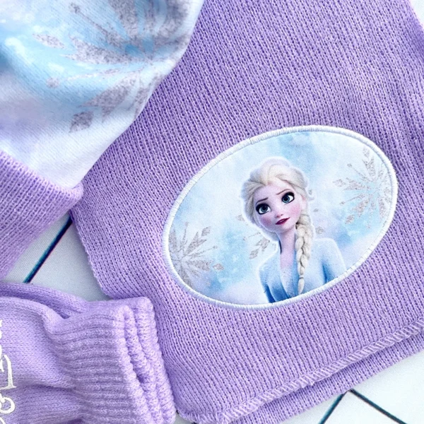 Children's Hat New Fall Winter ELSA Cartoon Hat Scarf Gloves Kids Toddler Girl Hat and Scarf Set - Image 3