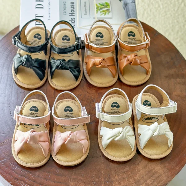 Infant Baby Girl Boy Sandals Comfort Premium Summer Outdoor Casual Beach Shoes with Flower Bowknot Anti Slip Rubber Sole Newborn - Image 2