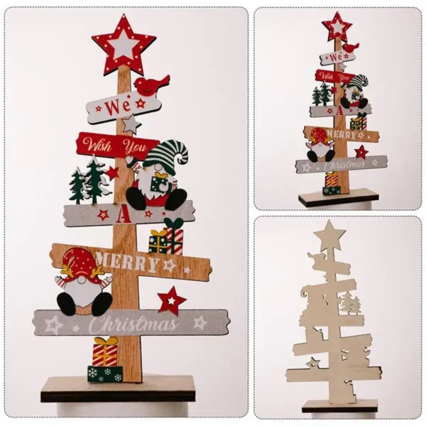 Desktop Christmas Tree Santa Claus DIY Decoration Wooden Christmas Signs Plaque Xmas Decoration 2024 New Years Party Gifts - Image 6