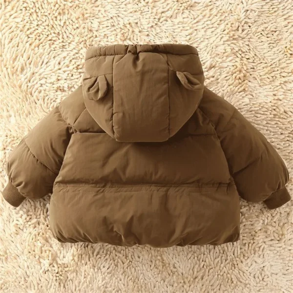 Boys Girls Warm Hooded Outerwear Baby Winter Thickened Jackets Childrens Solid Color Cotton Down Coat Kids Casual Clothing - Image 4