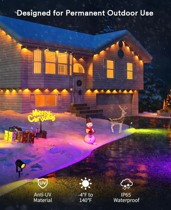 Permanent 100ft Smart Outdoor Lights 72 LED Lights Cool/Warm Eaves Lights IP65 Waterproof Christmas Halloween Party - Image 6