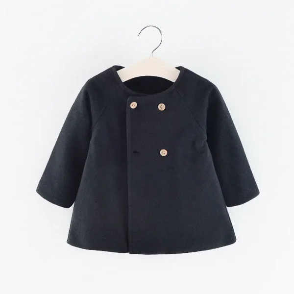 Autumn and Winter New Fashion Solid Color Baby Girls' Coat Korean Style Children's Long Sleeve Clothing (0-3 Years Old) - Image 3