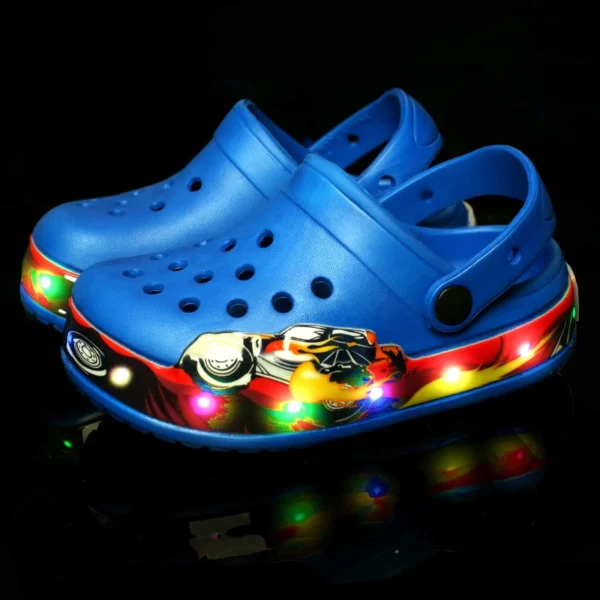 Summer Children Hole Sandals LED Lighted Flashing Light Shoes Boys Girls Beach Sandals Kids Breathable Fashion Sneakers - Image 3