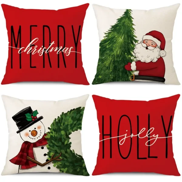 45cm Merry Christmas Cushion Cover Pillowcase 2024 Christmas Decorations for Home Ornament Happy New Year Christmas Decor 2025 - Image 5