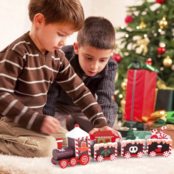 Christmas Wooden Train Merry Christmas Decorations for Home 2024 Xmas Tree Ornament Navidad Noel Kids Gift Happy New Year 2025 - Image 5