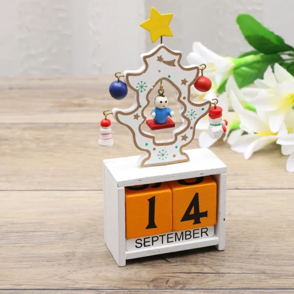 Desktop Christmas Tree Santa DIY Decoration Wooden Christmas Calendar Christmas Decoration 2024 New Year Party Gift - Image 4