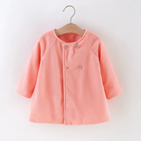 Autumn and Winter New Fashion Solid Color Baby Girls' Coat Korean Style Children's Long Sleeve Clothing (0-3 Years Old) - Image 6