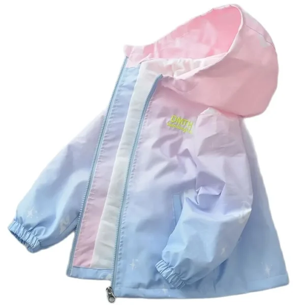Korean Fashion Jacket For girls Teenager Casual Gradient Hooded Coat Boys Blazer Spring Autumn Windproof Sweet Coats Windbreaker - Image 3