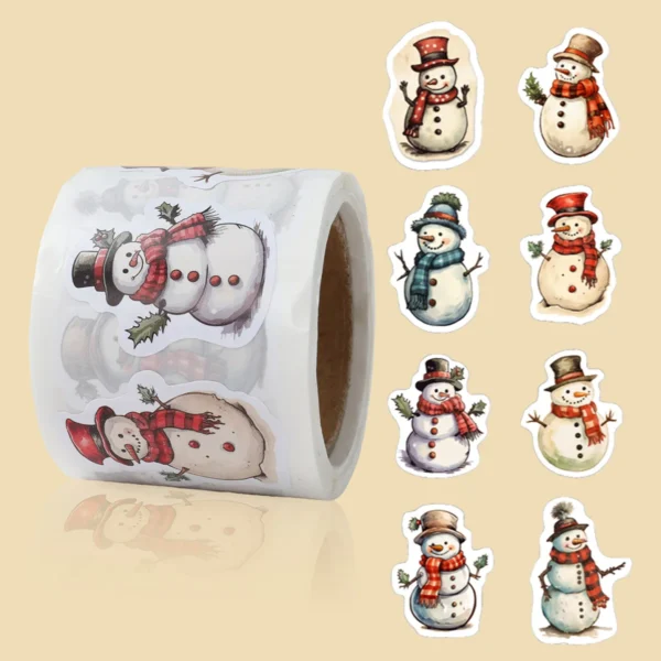 Christmas Gift Box Stickers Merry Christmas Decor For Home 2024 Navidad Kerst Xmas Decor Noel Kerst Happy New Year Gift 2025 - Image 3