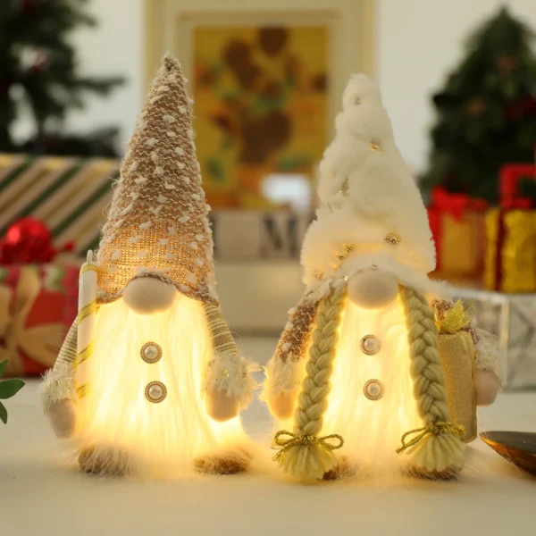 1~5pcs LED Glowing Gnome Sequins Faceless Doll Gift Christmas Decorations 2024 Night Light Home Xmas Tree Ornament New Year - Image 2