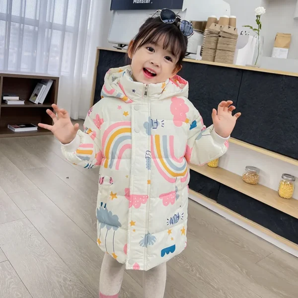 New Girls Boys Down Jacket Winter Coats Children Clothes Hooded Windbreaker Coat For Kids 2-7 Years Cotton Warm Outerwear - Image 5