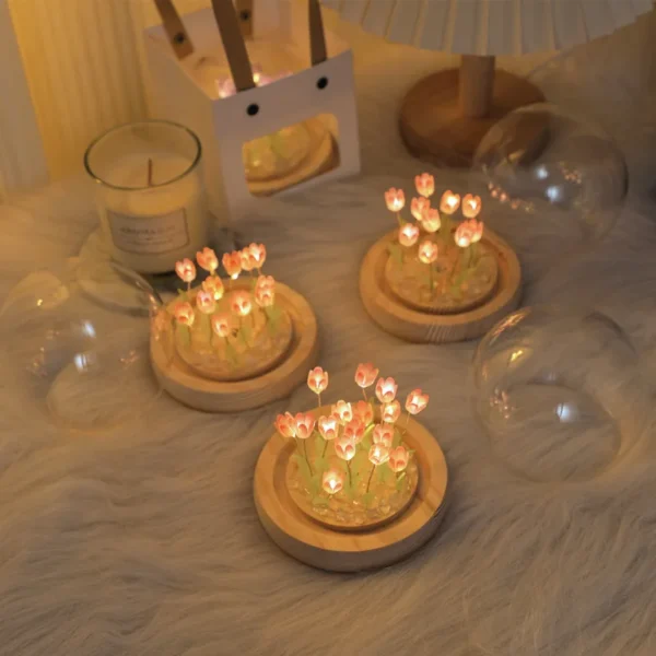 Handmade Creative DIY Tulip Night Light Material Package Self Assembling Night Lamp Home Decoration Holiday Gift Room Ornament - Image 4