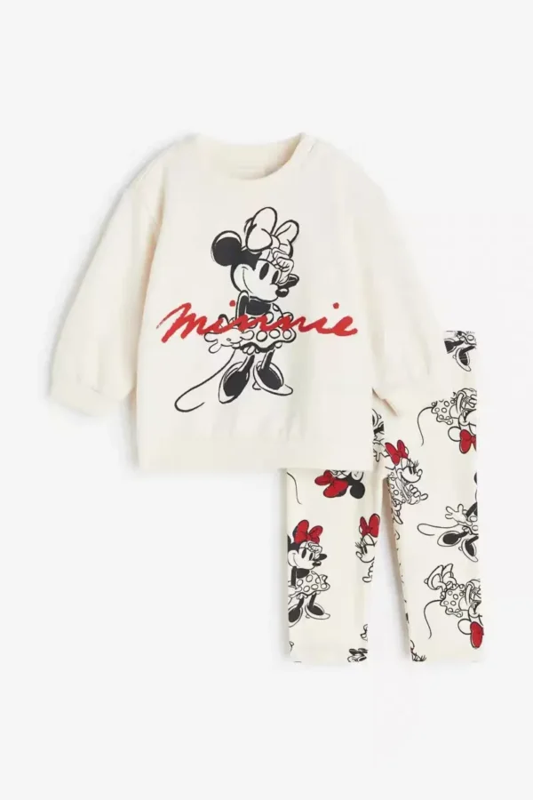 Cute Minnie Print Tops 2pcs For Girls Child Autumn Long Sleeve Tracksuits New Fashion Clothing Kids Casual Hoodies+Sweatpants - Image 2