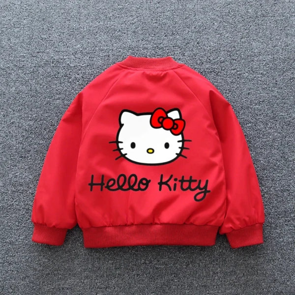 Sanrio Hello Kitty Girls Jacket Coats 2024 Spring Autumn Baby Kids Cartoon Long Sleeve Zipper Casual Outerwear Children Clothing - Image 6
